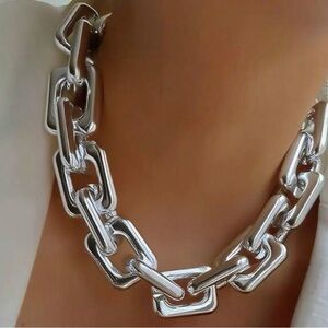 Silver Chunky Link Necklace - Silver